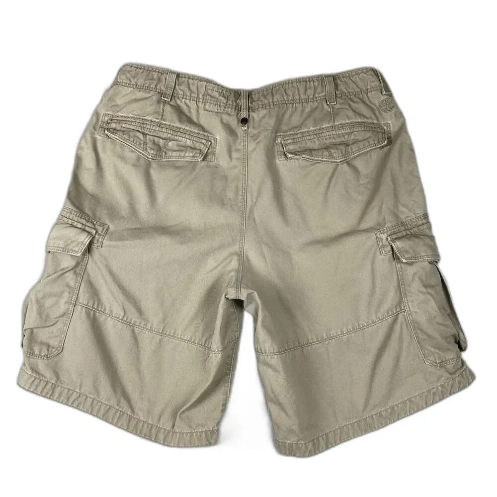 Timberland Cargo Shorts Mens 36 Khaki 100% Cotton Pockets Utility Outdoor Hiking